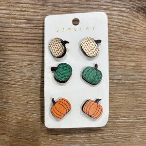 Set of 3 pumpkin earrings